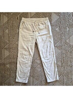 Dandy Del Mar "The Brisa" Linen Cotton Drawstring Pants Ivory Men's Size L